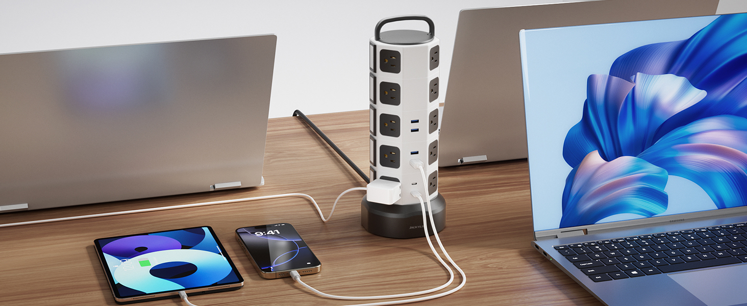 office supplies power strip tower