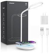 G Keni Ultra Bright Cordless Desk Lamp with Wireless Charger for Home Office Dorm, 4000mAh Dimmab...