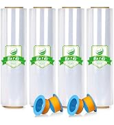 PAFEI 18" x 1500' Plastic Stretch/Shrink Wrap Roll - 80 Gauge Industrial Shrink Wrap for Moving, ...