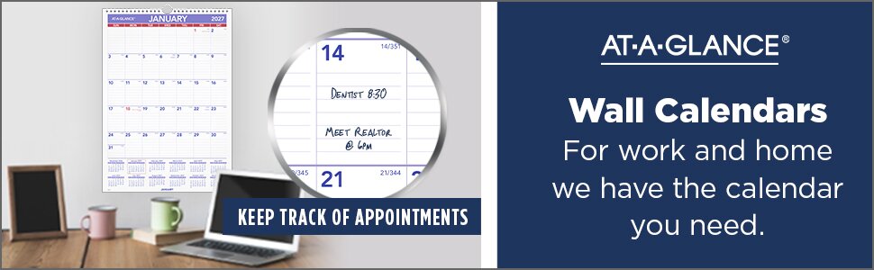 AT A GLANCE WALL CALENDARS for work and home we have the calendar you need