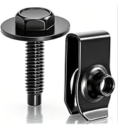 weideer 50PCS M6-1.0 Universal Fender Liner Screw U Nut Kit,Engine Splash Shield Hex Head Screw U...