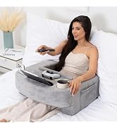 TabCouchCaddy Reading Pillow for Gaming – Lap Desk & Arm Rest with Cup & Phone Holder, Adjustable...