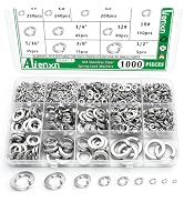 Aienxn 1000PCS Spring Lock Washers Assortment Kit, 9 SAE Sizes -#4, #6, #8, #10, #12, 1/4", 5/16"...
