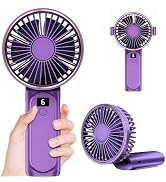 Handheld Fan, Portable Fan, 4000mAh USB Rechargeable Personal Fan, 180° Foldable Mini Desk Fan, 6...