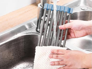 dish drying rack over kitchen