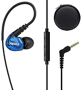Stereo-to-Mono Single earbud with Mic and Control, Wired One Ear Earphone Headset w Over Ear Hook...