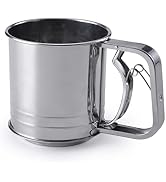 5 Cup Flour Sifter Stainless Steel Sifter 5.1x5.1 Inches Fine Mesh Flour Sifter Sieve - Powdered ...
