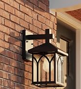 Inlight 11 4/5" High Black Finish and Seeded Glass Outdoor Wall Lantern (Set of 2), Bulb Not Incl...