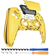 eXtremeRate Chrome Gold Glossy Touchpad Front Housing Shell Compatible with ps5 Controller BDM-01...