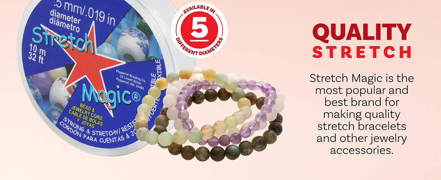 stretch magic is a quality elastic string used for creating bracelets and other accessories.
