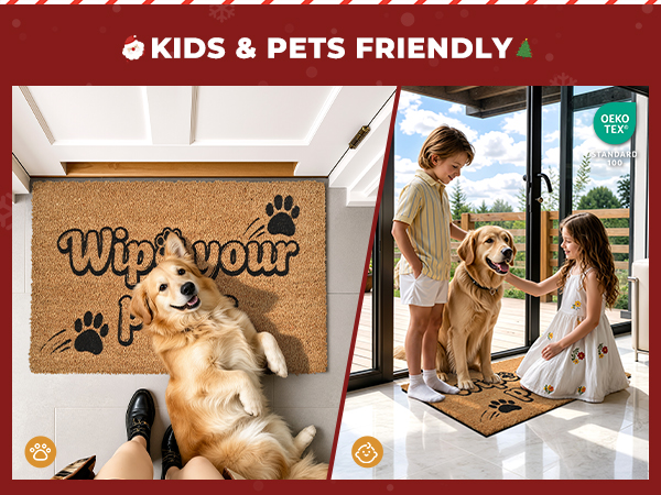 funny muddy coir welcome door mat natural fiber eco-friendly outdoor indoor outside doormat