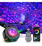 Galaxy Projector, Star Projector Night Light for Bedroom Ocean Wave Light Projector with Speaker ...