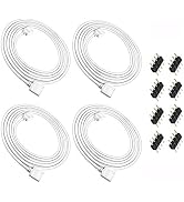 Nelyeqwo 4 Pack 2M 6.5ft RGB Extension Cable LED Strip Connector 4 Pin Solderless Strip Jumper Ca...