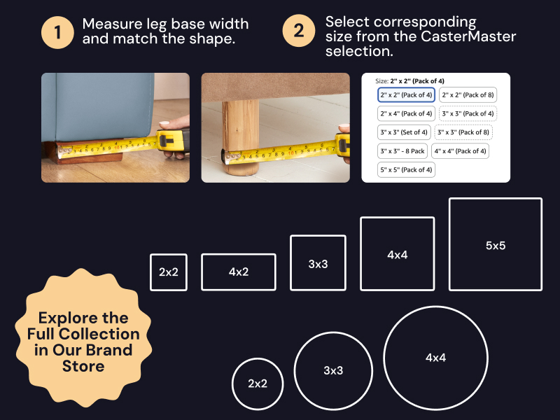 furniture pad caster cup non-slip protection hardwood floor rubber feet sofa couch chair table bed