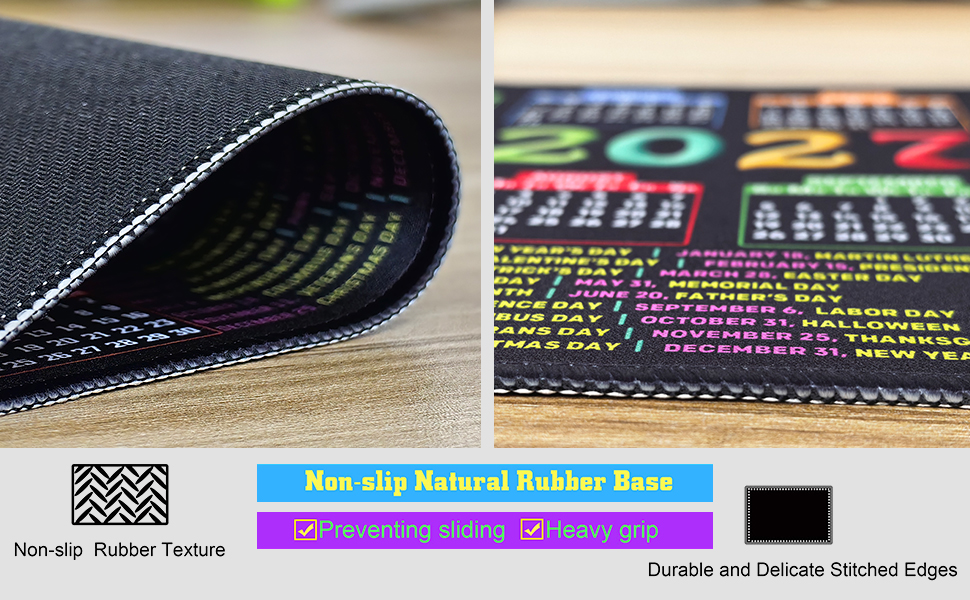 2027 Calendar Mouse pad with Stitched Edge