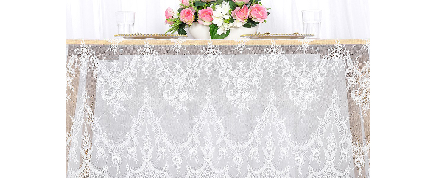 WHITE LACE TABLECLOTH