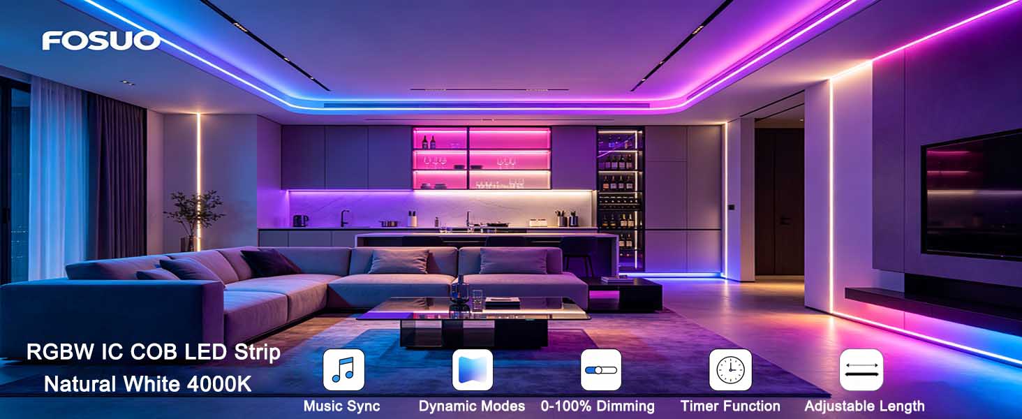 RGBW IC COB LED Strip Lights
