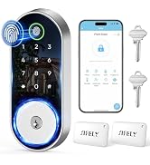 Bluetooth Fingerprint Smart Deadbolt Lock with Keypad – Fits Most US Doors, DIY Install, Keyless ...
