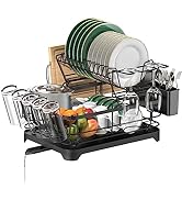 ROTTOGOON Large Dish Drying Rack, 2-Tier Stainless Steel for Kitchen Counter, Durable Dish Draine...