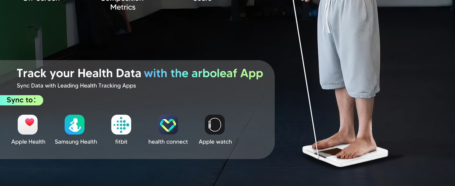User on Arboleaf scale, syncing data with Apple Health and Fitbit