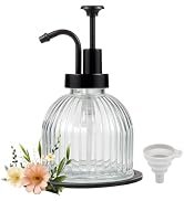 SheeChung 8 Oz Glass Soap Dispenser Bathroom, Clear Liquid Hand Soap Dispenser with Pump, Refilla...