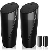 Car Trash Can Bin with Lid - 2 Packs Car Garbage Can Cup Holder - Black Mini Leakproof Vehicle Tr...