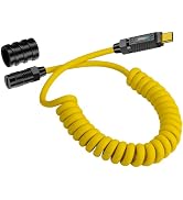 Poyiccot Coiled USB C Extension Cable, Coiled USB C Male to Female Extension Cable 140W, 20Gbps U...