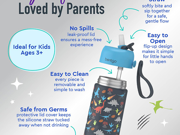 leak-proof bottle for kids, leak-proof kids water bottle, no spill water bottle, stainless steel