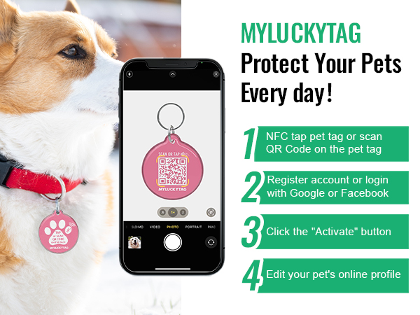 MYLUCKYTAG QR CODE NFC PETID TAGS