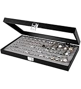 JackCubeDesign Jewelry Ring Display Organizer Storage Box Case Tray Holder with 72 Slot Ring Disp...