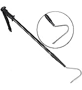 REPTI ZOO 57" Snake Catcher Professional Stainless Steel Retractable Snake Hook Reptile Catcher S...