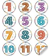Boho 12Pcs Math Multiple Posters from 1 to 12 Round Double Sided Skip Counting Numbers Times Tabl...