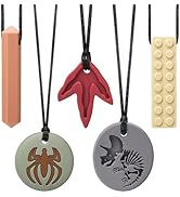 Chew Sensory Necklace Toys for Autism, Silicone Chewy Teether for Kids with ADHD, SPD, Chewing, O...