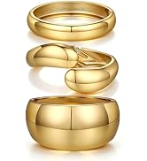 Chunky Gold Bangle Bracelets for Women Trendy 14K Gold Plated Cuff Bracelets Stack, Dainty Gold B...