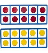 LEARNING ADVANTAGE Giant Magnetic Foam Ten Frames - 2 Frames with 20 Disks - Early Math Manipulat...