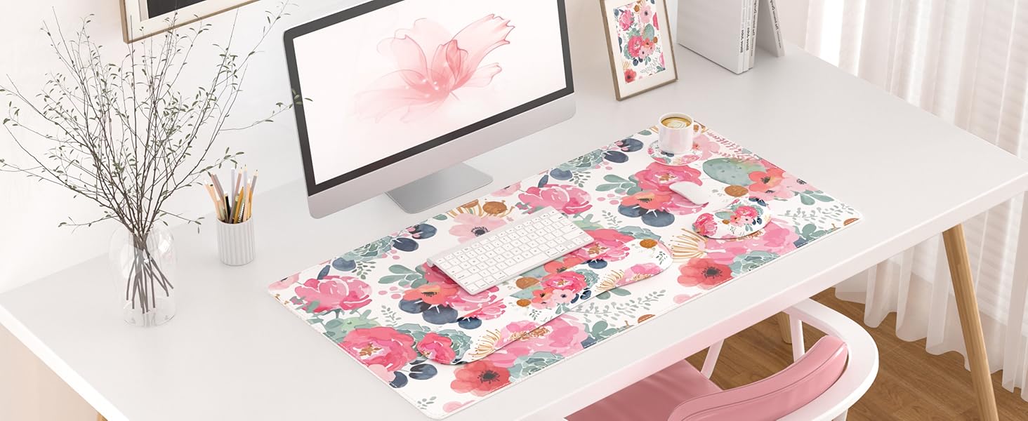 4 in 1 home office decor dest mat wrist rest set