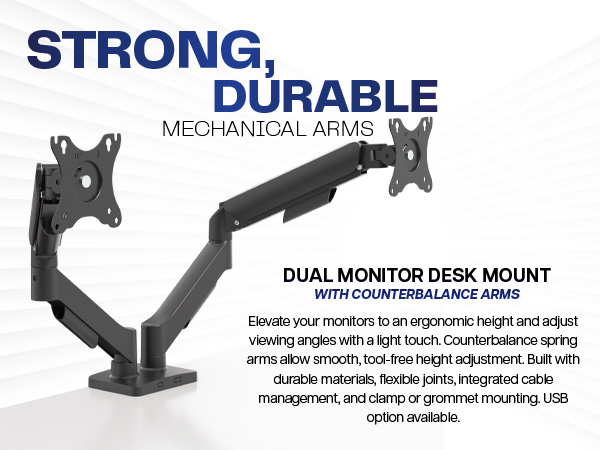Dual Monitor Counterbalance Desk Mount