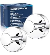 MOTAIPEAK Suction Cup Hooks for Shower,2Pcs Shower Hooks for Inside Shower,No Drill Towel Hooks f...