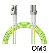 OM5 LC to LC Fiber Patch Cable Multimode Duplex - 2m (7ft) - 10Gb/40G/100GB Fiber Optic Cable Cor...