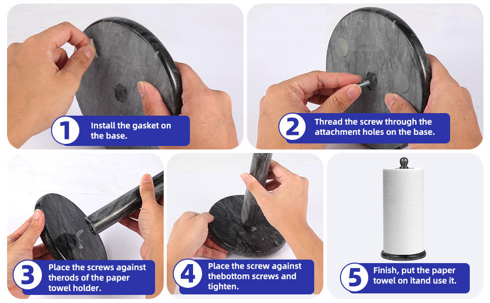 Handmade Marble Paper Towel Holder