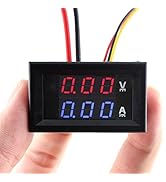 Eiechip LED Digital Voltmeter Ammeter, Mini DC Digital Multimeter 100V 10A, Blue Red LED Amp Dual...