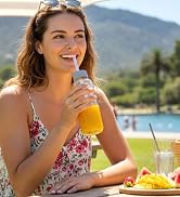 glass water bottles with lids and straw, glass juice bottles, reusable clear bottles, juicing jars