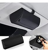 Dualshine Universal Car Sunglass Holder, Car Sun Visor Eyeglasses Case Holders Leather Sunglasses...