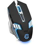 Bluetooth Mouse Wireless Gaming Mouse, RGB Rechargeable Multi Device Mouse, Quiet Click, 7-Color ...