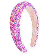 FROG SAC Sprinkle Headbands for Girls, Purple Padded Confetti Head Band for Kids, Thick Puffy Hai...