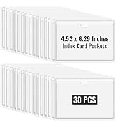 Clear Adhesive Pockets 4"x6" Index Card Sleeves Self Adhesive with Top Loading Label Pockets (30 ...