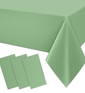 Smiry Disposable Table Cloth 3 Pack, 54 x 108 Inch Waterproof Plastic Tablecloth, Decorative Rect...