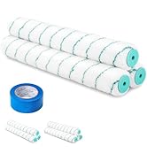 PinStone 18 Inch Microfiber Paint Roller Covers, 3pcs 1/2" Nap Rollers with A Professional Painte...