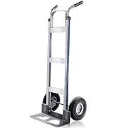 Aluminum Hand Trucks Heavy Duty with 8“ Rubber Wheels,2 Wheel Dolly 550lbs Capacity