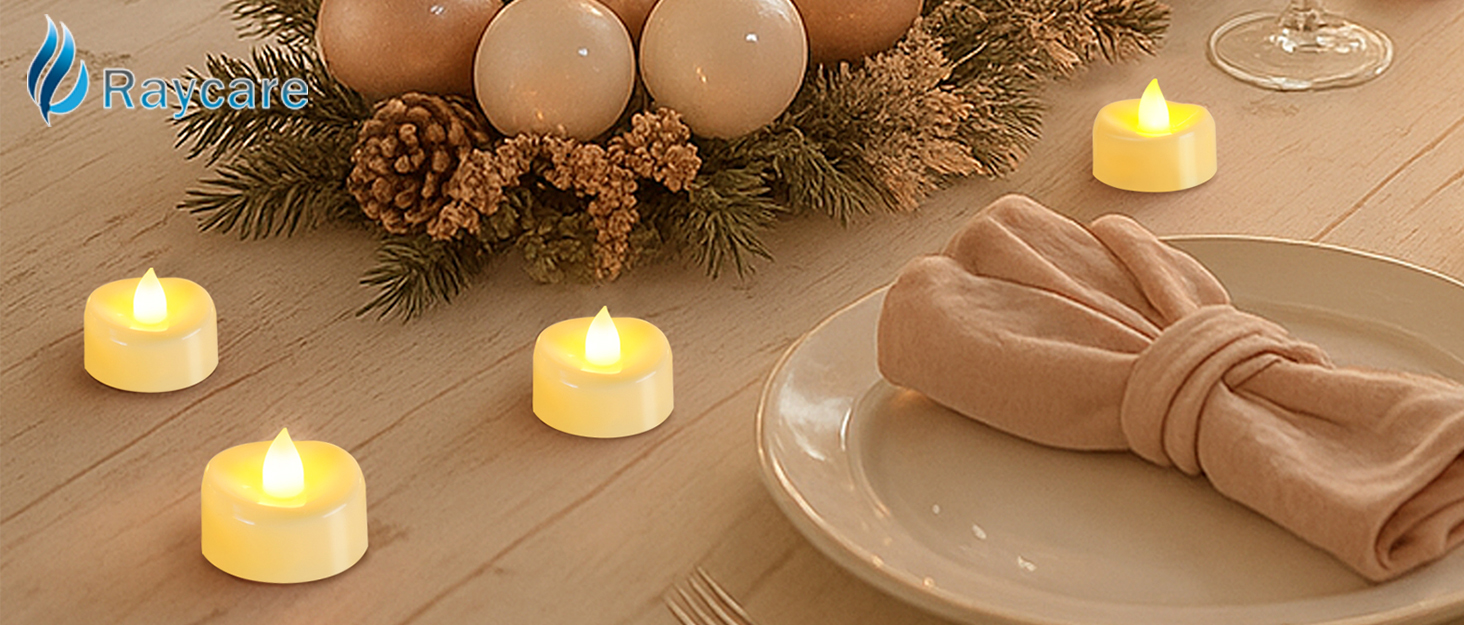 Raycare battery operated tea lights with timer